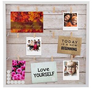 NWT 20x20 houseables picture frame. Laundry line style. Magnetic / light rustic